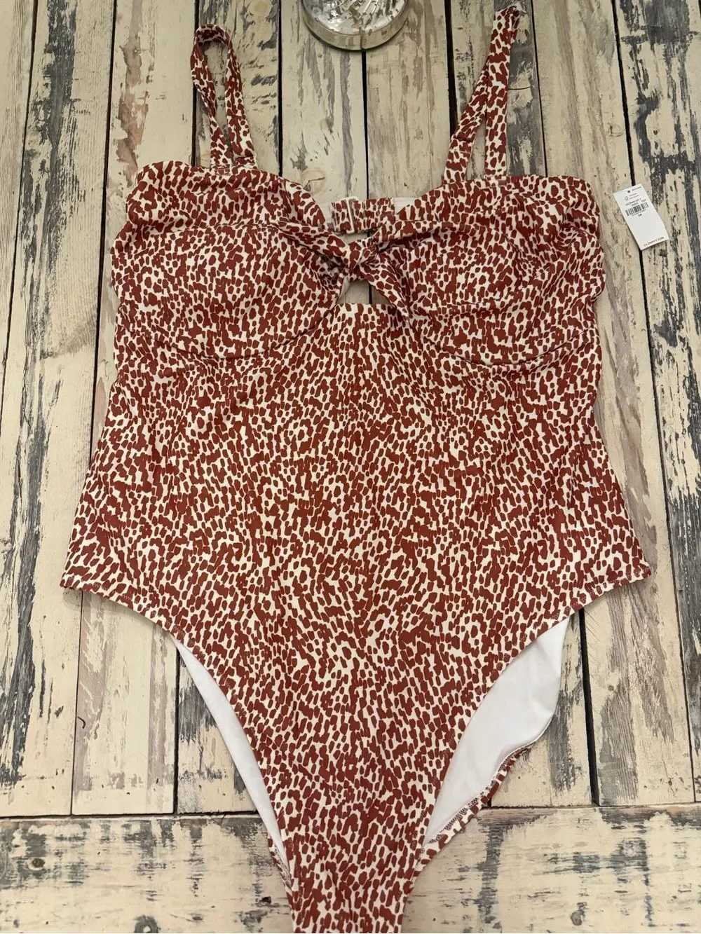Old Navy Tie-Front Keyhole Bandeau-Style One-Piece Swimsuit